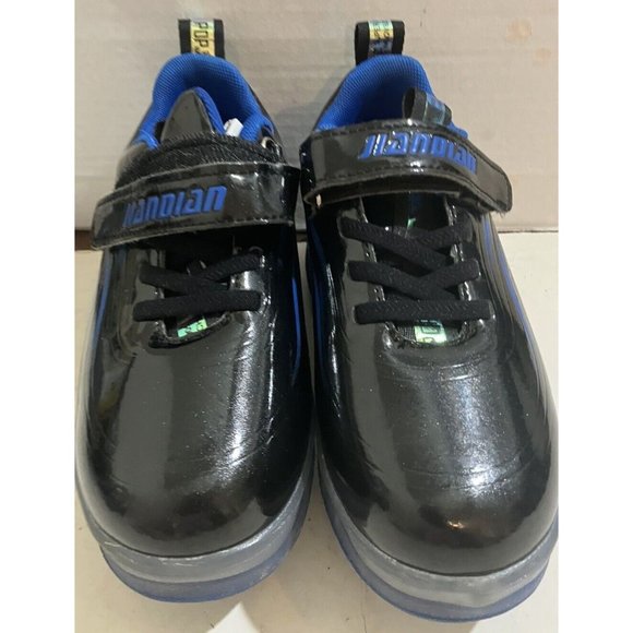 Jian Dian Other - Jian Dian Light Up USB heelys  Kids Size 13.5 Black Blue sparkle Sneakers Shoes